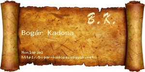 Bogár Kadosa névjegykártya